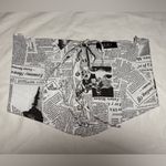 Akira Read The News Black and White Lace Up Underbust Corset XL Photo 10