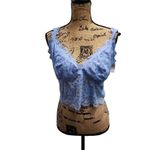 Aerie  Bralette Womens Size XL‎ Light Blue Lace V Neck Scalloped Hem Romantic Photo 1