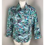 Chico's Funky Abstract Artsy Pattern Button Up Jacket Large Photo 0