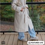 These Three Boutique  Opal Trenchcoat - Beige/Navy Photo 1