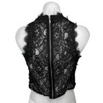 ZARA  Trafaluc Black Floral Lace Halter Embroidered Sleeveless Crop Tank Top Sz S Photo 5