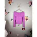 Pink Rose Ribbed Scoopneck Pink Cropped Top - Size - Small Photo 2
