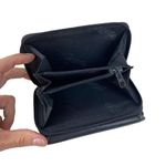 Fossil  Black Leather Wallet Bi-Fold Snap Zipper Credit Card ID Holder Whimisgoth Photo 3