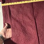 Anne Klein Quilted Floral Chianti Burgundy Trench Coat Jacket Nylon Photo 11