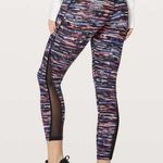 Lululemon Train Times 7/8 Pant 25" Hinshu Alpine White Multi Black Mesh Sz4 Photo 0