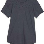 Lucky Brand Embroidered Cut Out Top Dark Charcoal Size S Photo 0