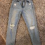 Garage  straight Jeans Size 1 Distressed Medium Wash Mid Rise Raw Hem Photo 1