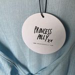 Princess Polly : Light Blue Barbarossa Ribbed Tie-Front Top- Bell Sleeve- 4 Photo 2