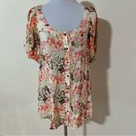 Free People FP Callie Floral Print Tunic Mini Dress in Vintage Combo XS Photo 3