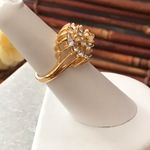 Cocktail Ring Sparkle Galore Size 6 Gold Photo 2