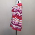 Erika  colorful Stripes 3/4 sleeve keyhole blouse Photo 2