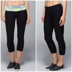 Lululemon  Wunder Under Crop in Black & Quilt Spring 6 Photo 4