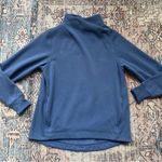 Athleta Cozy Karma Twist Neck Pullover Sweatshirt Plush Lining Blue Size Medium Photo 5