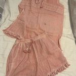 Handmade Light Pink 100% Linen Matching Pajamas Set Photo 0