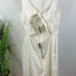 Nicole Miller  Artelier Ivory Cutout Back Zip Up Sleeveless Dress 4 Photo 2