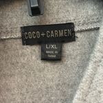 Coco + Carmen  Gray Pea Coat with Black Buttons Photo 3