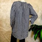 J.Crew %100 Linen pull over key hole Gingham Top Photo 6