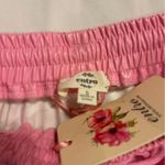 Entro  Pink Pleather Shorts Drawstring Pockets Faux Leather Barbie Small NEW READ Photo 3