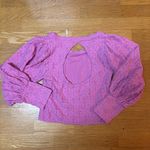 Free People  Pink Tea Time Floral Lace Coquette Preppy Boho Cut Out Back Blouse M Photo 3