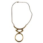 Paparazzi Womens Gold Tone  Statement Necklace Circular Pendant Chain Jewelry u Photo 0