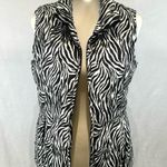 Charter Club zebra animal print quilted puffer vest size medium Photo 2