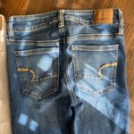 American Eagle Outfitters White and Blue Skinny Jeans Photo 8