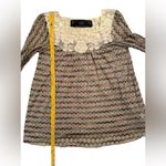 Free People  New Romantics Blouse Top Beaded Crochet Knit Semi Sheer Size Small Photo 8