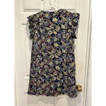 THML  Multicolor Flutter Sleeve V Neck Abstract Print Peplum Hem Size‎ Large Photo 4