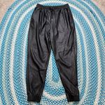 Avec Les Filles  Womens Faux Leather Cuffed Joggers Size Medium Black Sporty Edgy Photo 3