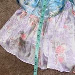 Love Shack Fancy NWT Ruffle Mini Silk Skirt Floral Rainbow Clouds Small Photo 7