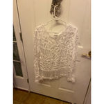 Lisa white crocheted bell sleeve short jacket/kimono size 1X Photo 6