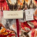 Chico's CHICO’S Retro Abstract Print Open Front Jacket Orange Red Gold Size 3 (16) Photo 6