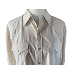 Vintage Ely Cattleman Men’s Cream Long Sleeves Western Tops Pearly Snaps Size 33 Photo 4