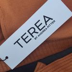 Terea by Andrea Pitter Terra Cotta Ribbed Knit Tie Photo 5