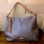 Michael Kors  Brown Logo Top Zipper Close Shoulder Bag w Braided Shoulder Strap Photo 0