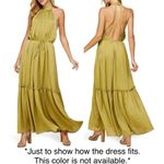 One One Six New Open Back High Neck Sleeveless Tiered Maxi Dress Clay Size Large Photo 19