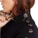 Anthropologie Margarita black turtleneck sweater Botton Shoulder Size Medium Photo 1