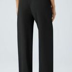 Halara High Waisted Straight Leg Work Pants Shirred Waist Zip Button Pockets ST Photo 4