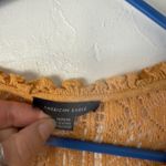 American Eagle Tunic Top M Crochet Long Sleeve Tie Front Peasant Western Boho Yellow Size M Photo 7