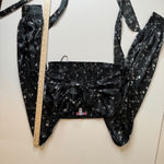 Urban Outfitters  Smocked Tie Back Top Sz L Black Floral‎ Long Sleeve Whimsigoth Photo 11