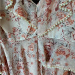 La Maison Talulah midi gown pearls Dress black tie wedding gala floral beaded Pink Size 4 Photo 7