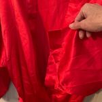 Dreamgirl  red satin finish shorty belted robe.​ Photo 5