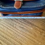 Italian Vera Pelle cross body mini Blue and Tan Photo 4