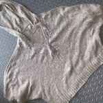 Jennifer Lopez Jlo sequin shirt sleeve hooded sweater y2k coastal casual fall knit top boho Photo 1