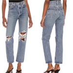 AGOLDE  90s Pinch Waist Hi-Rise Straight Ankle Button Fly Jeans Women 26 Backdrop Photo 1