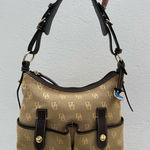 Brighton Croc Olive Green Shoulder Bag Purse Zipper Charm And Dust bag B‎ Brown Photo 0