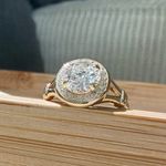 IGI Certified 14K Gold 1.55ct Halo Brilliant Round Lab Grown Diamond Ring 6 Photo 3