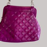 Y2K Britney Spears Fuchsia Faux Leather Quilted Clutch Bag With Silver Zipper Pink Photo 2