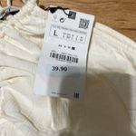 ZARA Cream Ruched Cap Sleeve Crop Top Photo 1