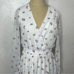 Trixxi  Dress Size Small White Dress Floral Mini A-line Ruffle Bottom Short Photo 2